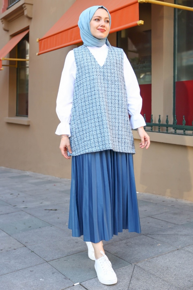Jerica Mavi Tüvit Süveter