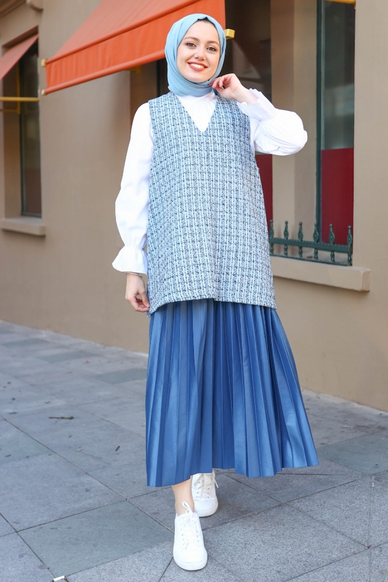 Jerica Mavi Tüvit Süveter