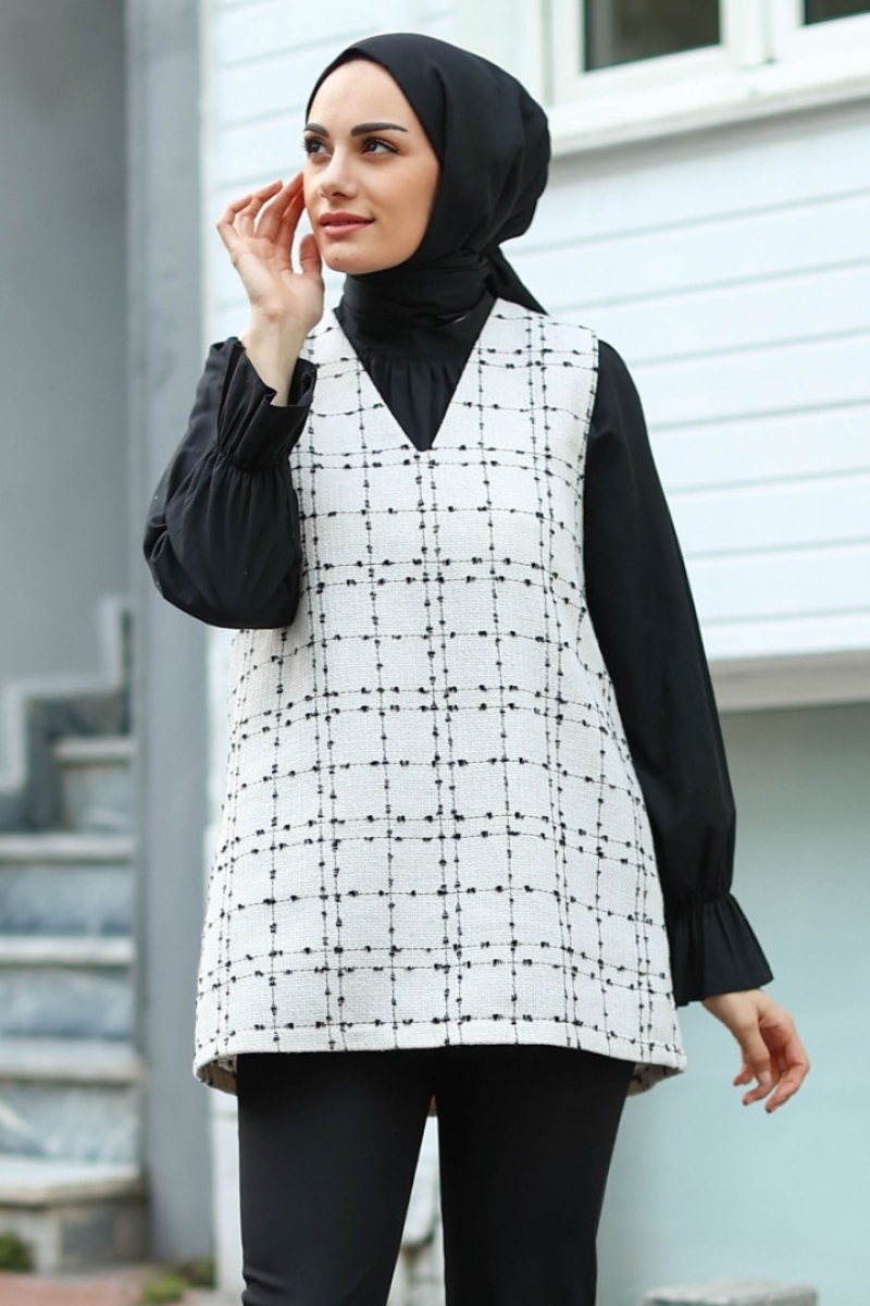 Jerica Beyaz Tüvit Süveter