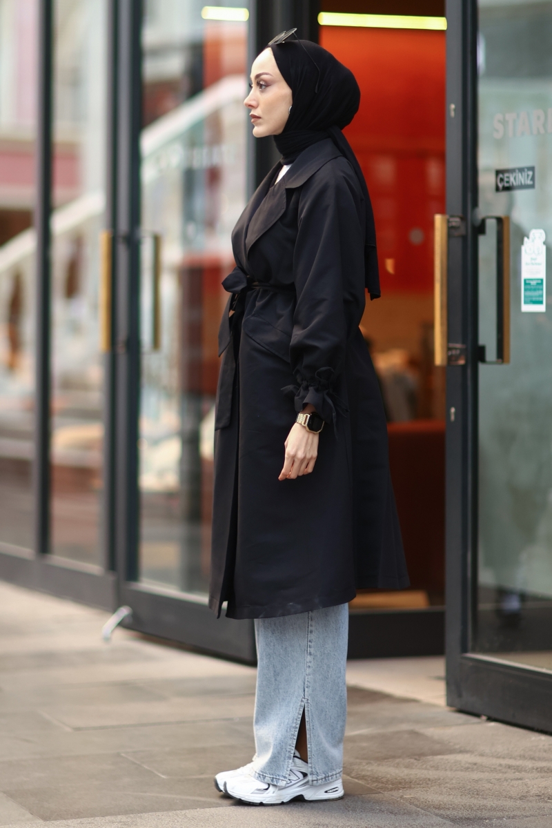 Joynis Siyah Trençkot