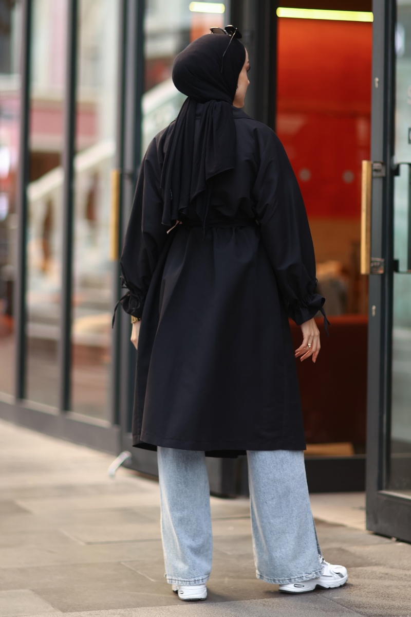 Joynis Siyah Trençkot