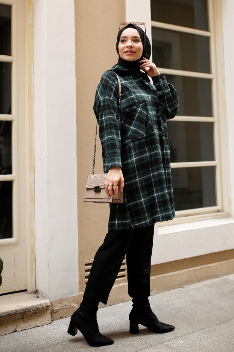 Juliet Zümrüt Ekose Gömlek