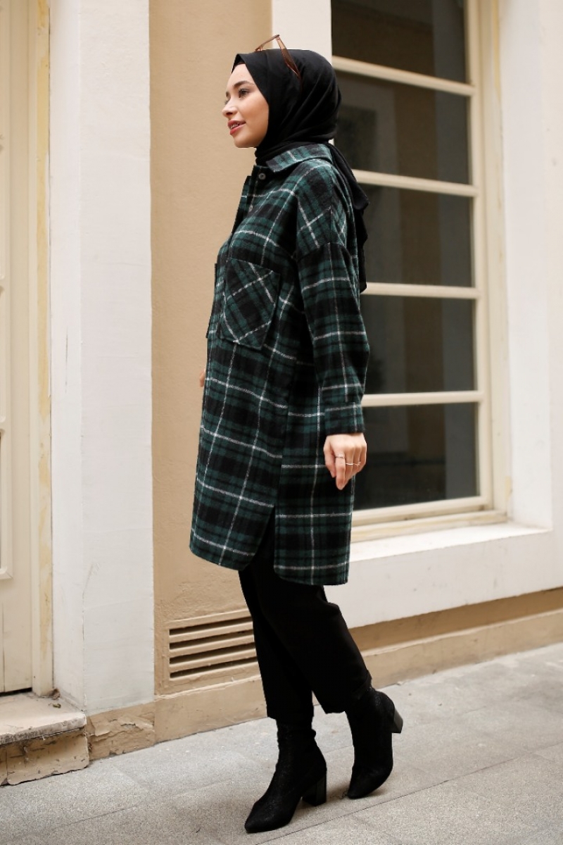 Juliet Zümrüt Ekose Gömlek