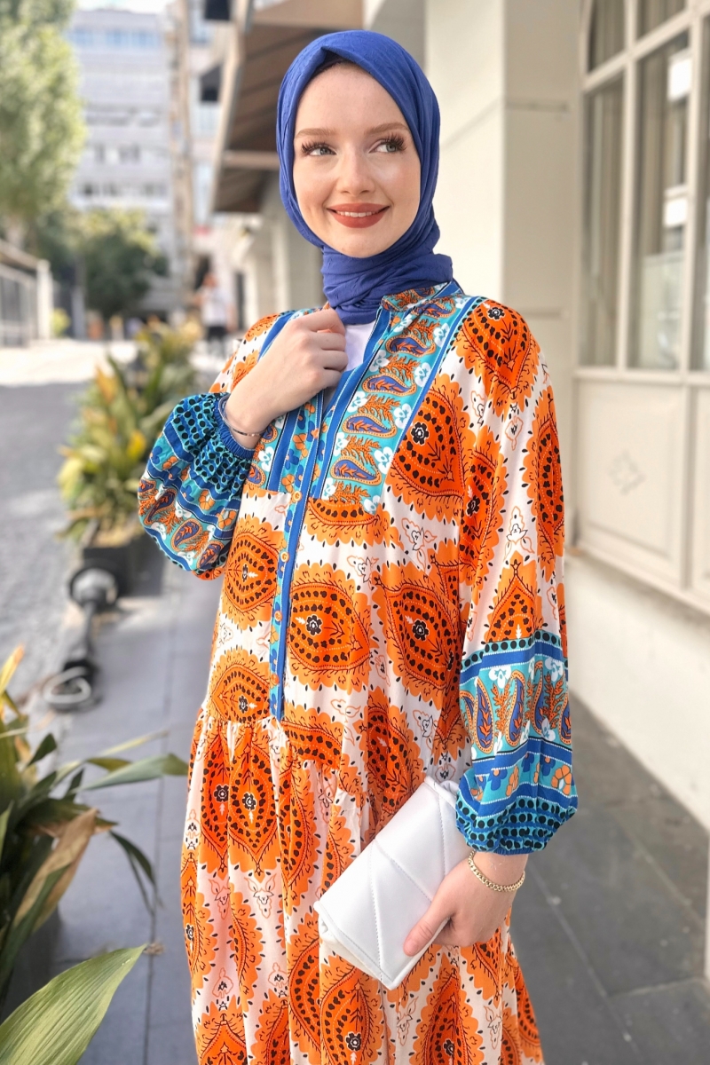 Jullia Turuncu Elbise