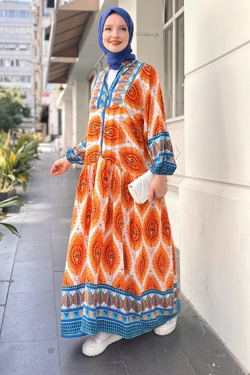 Jullia Turuncu Elbise