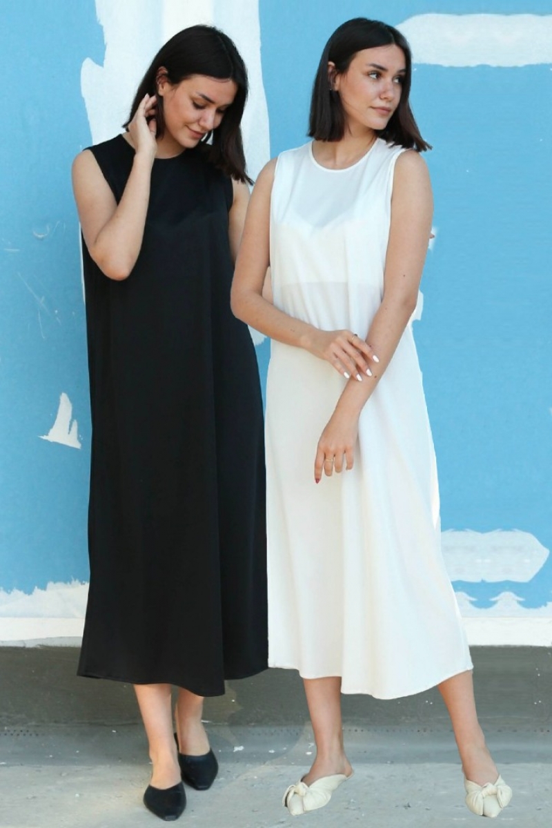 Jüpon Siyah-Beyaz İkili Paket Astar Elbise