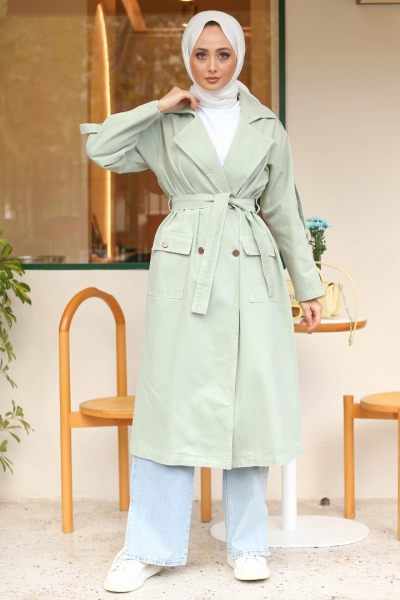 Kalle Mint Yeşili Trençkot