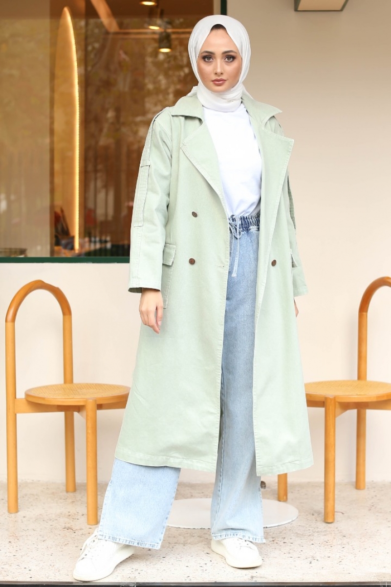 Kalle Mint Yeşili Trençkot