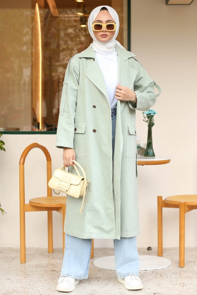 Kalle Mint Yeşili Trençkot