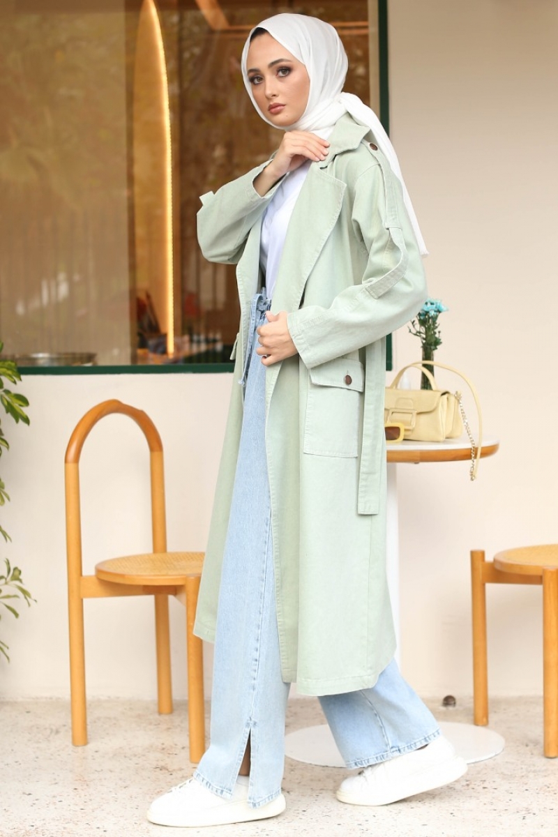 Kalle Mint Yeşili Trençkot