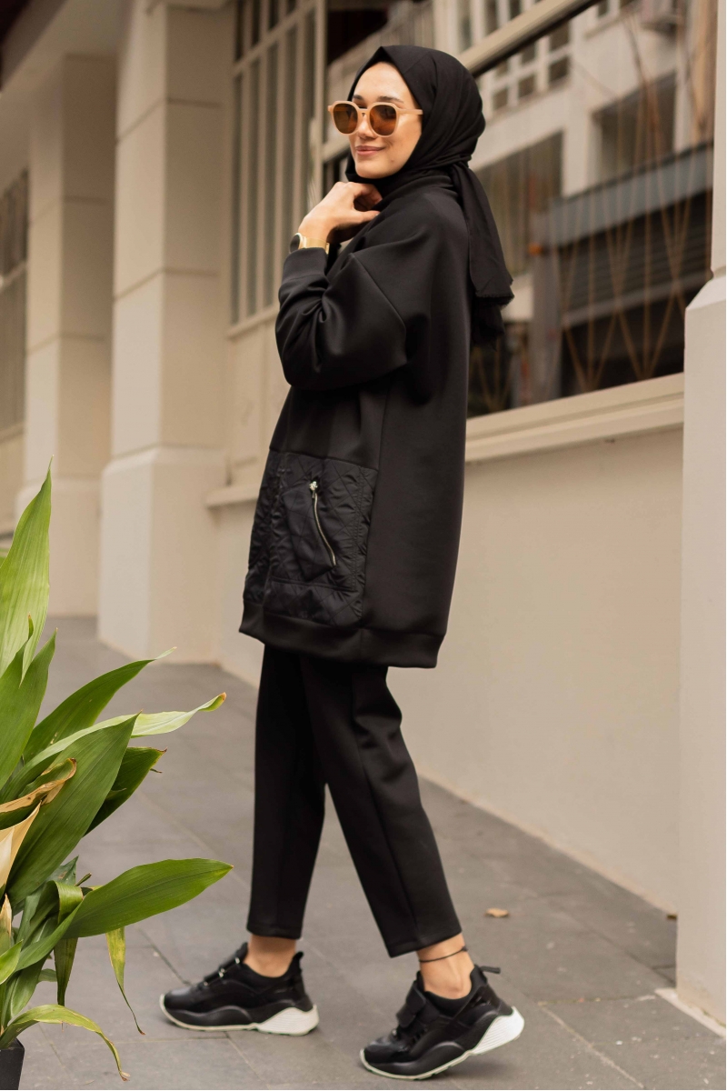 Kapitone Siyah Takım