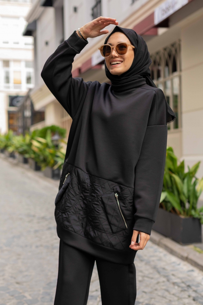 Kapitone Siyah Takım