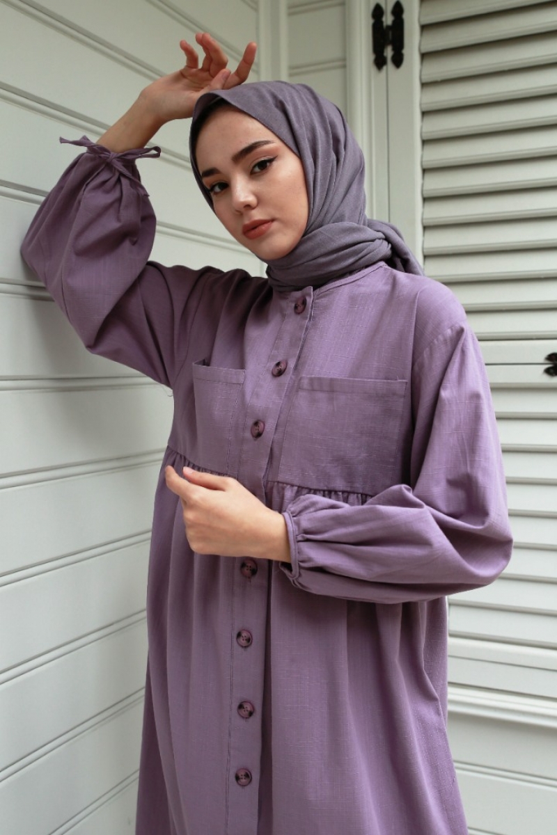 Karmona Lila Keten Elbise