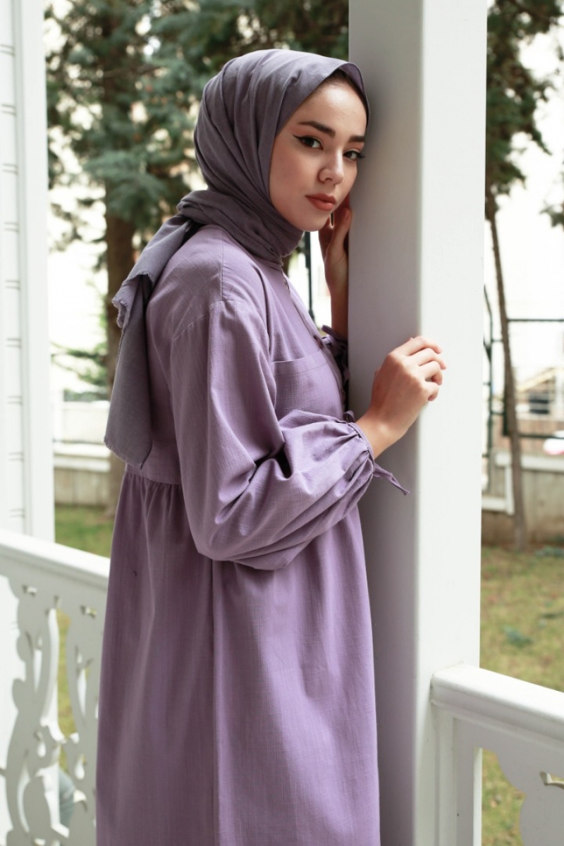 Karmona Lila Keten Elbise