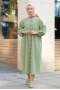 Karmona Mint Yeşili Keten Elbise