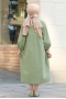 Karmona Mint Yeşili Keten Elbise