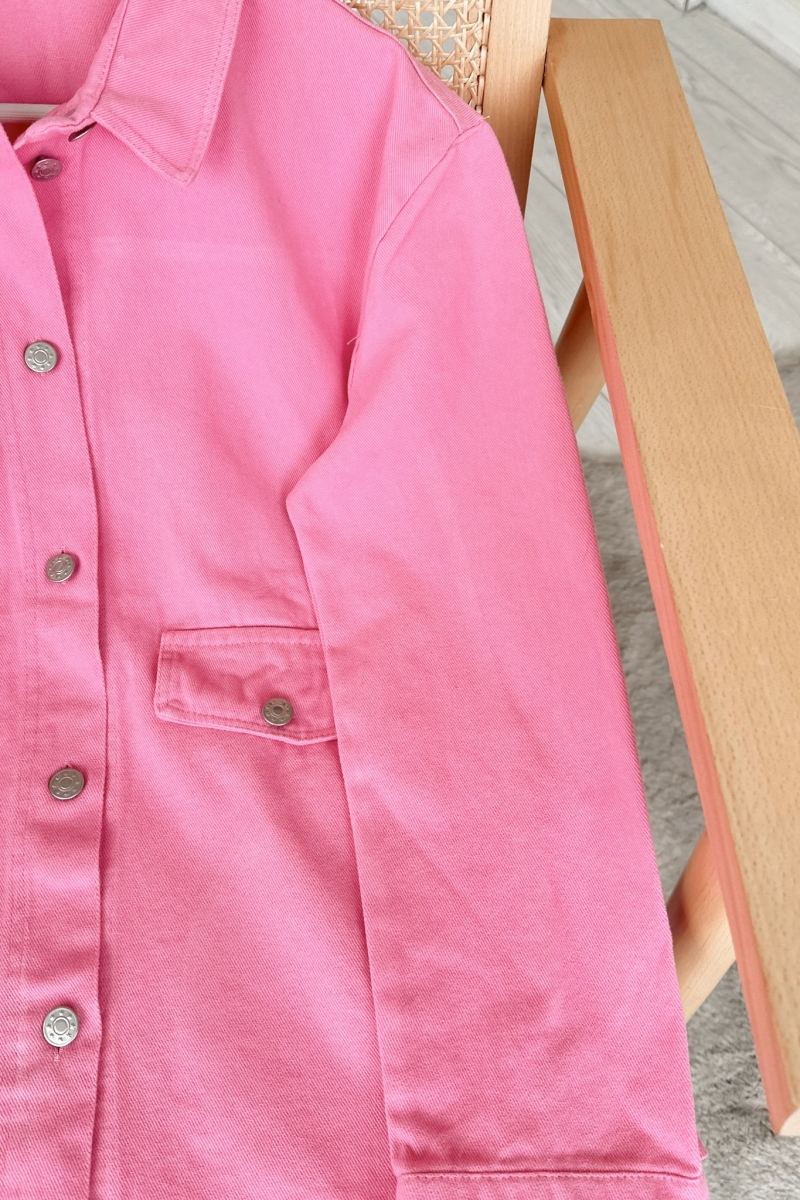 Katye Pembe Gabardin Gömlek