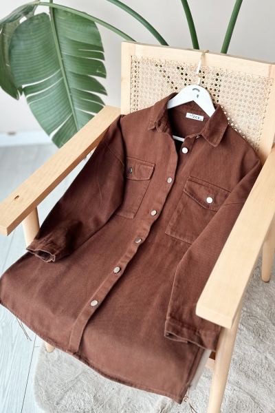 Kiera Kahverengi Gabardin Gömlek