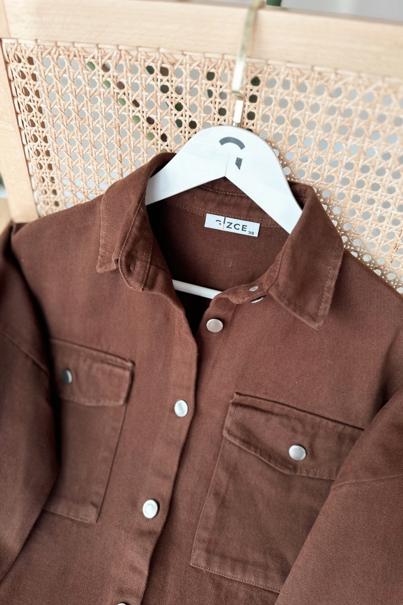 Kiera Kahverengi Gabardin Gömlek