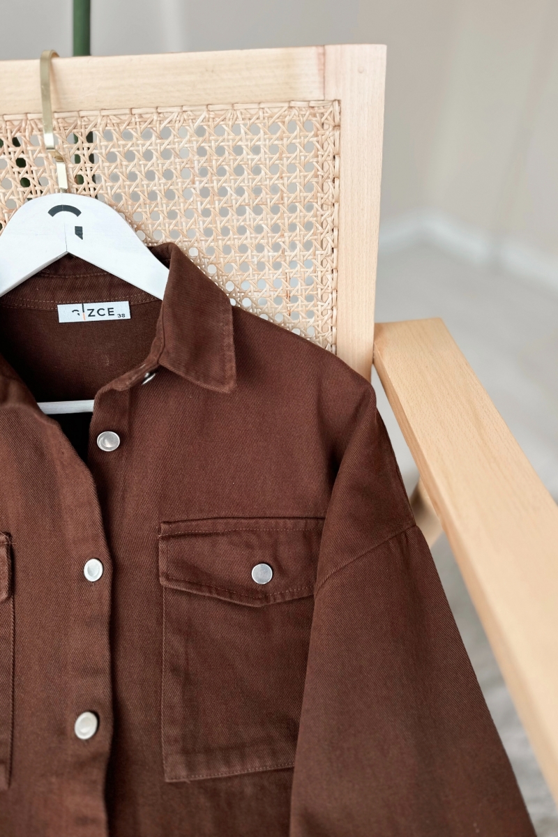 Kiera Kahverengi Gabardin Gömlek