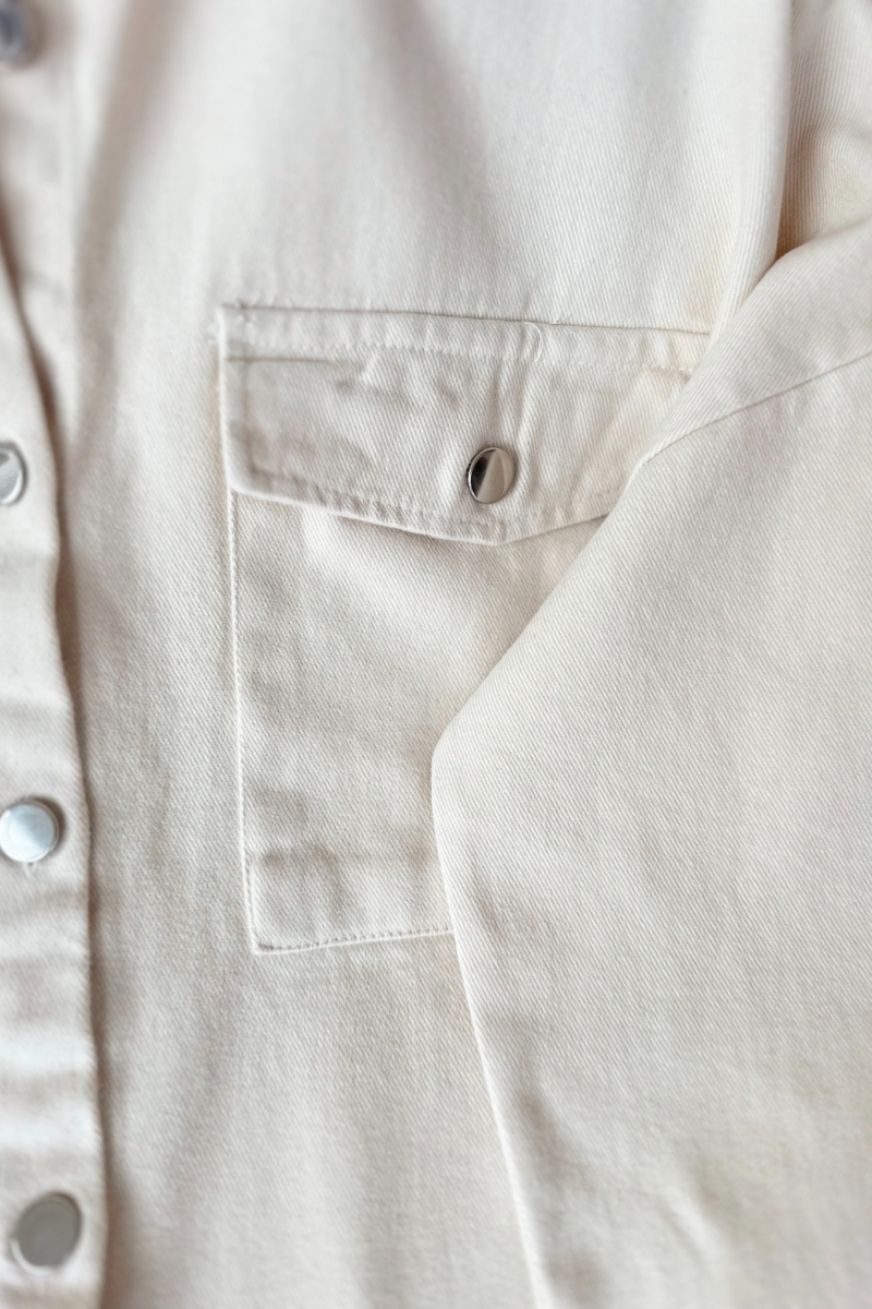 Kiera Ekru Gabardin Gömlek