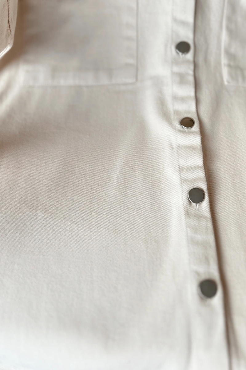 Kiera Ekru Gabardin Gömlek