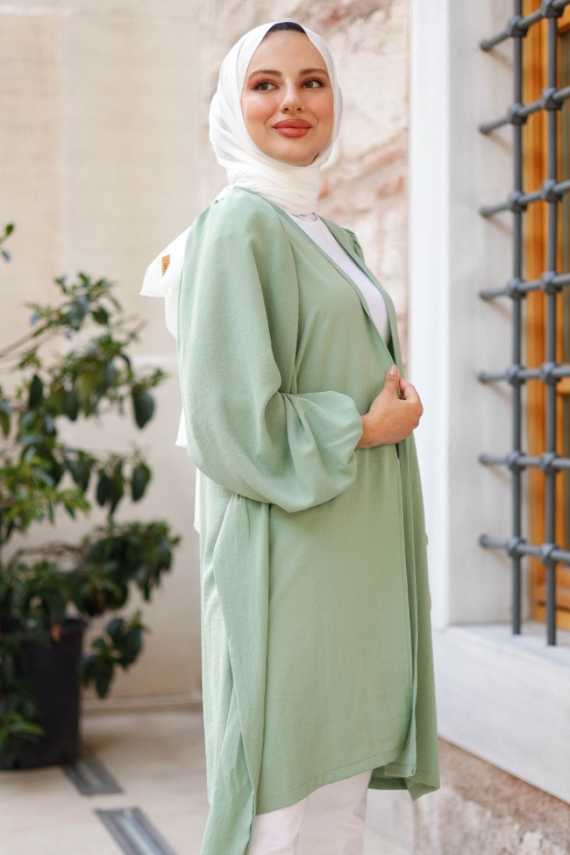 Kuvars Mint Yeşili Kimono