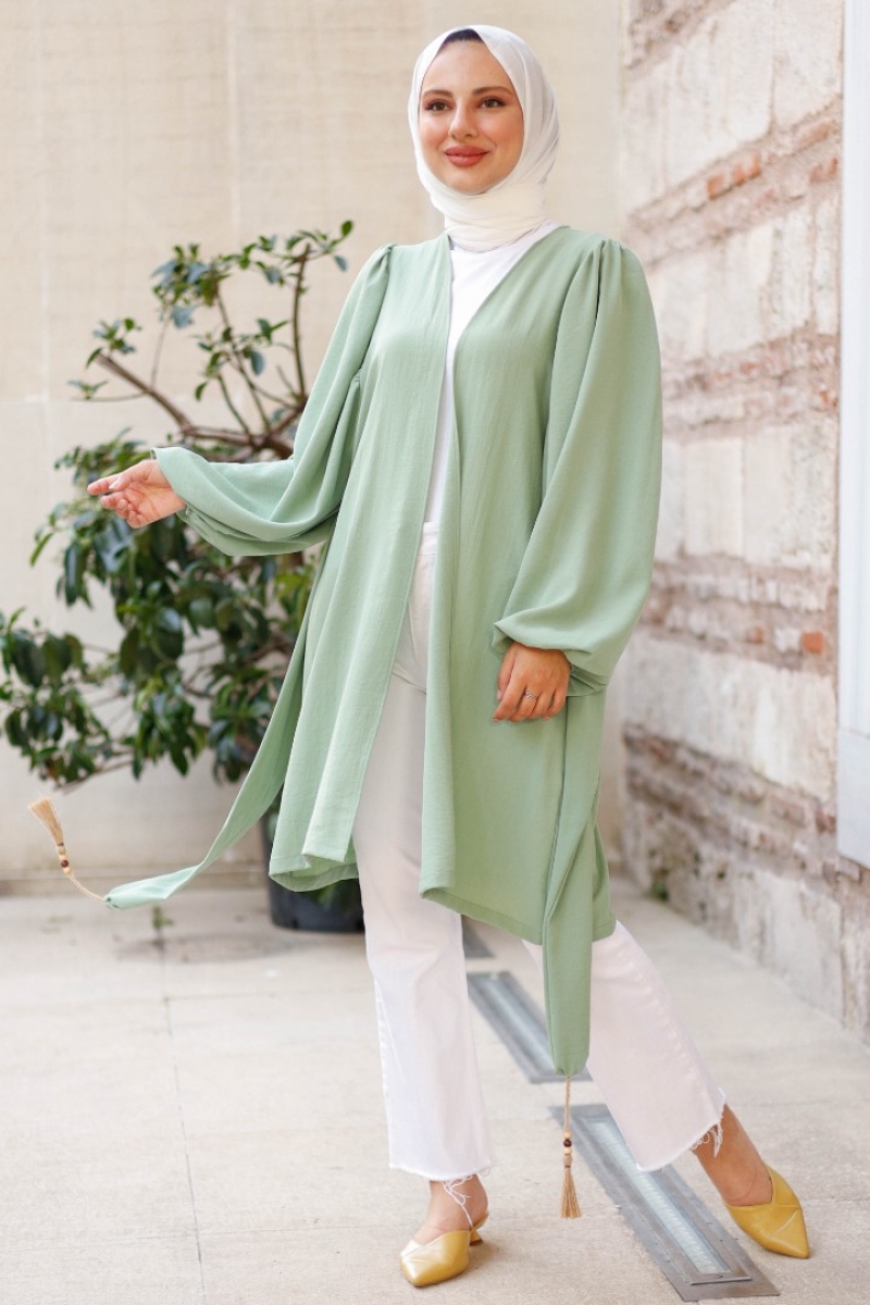 Kuvars Mint Yeşili Kimono