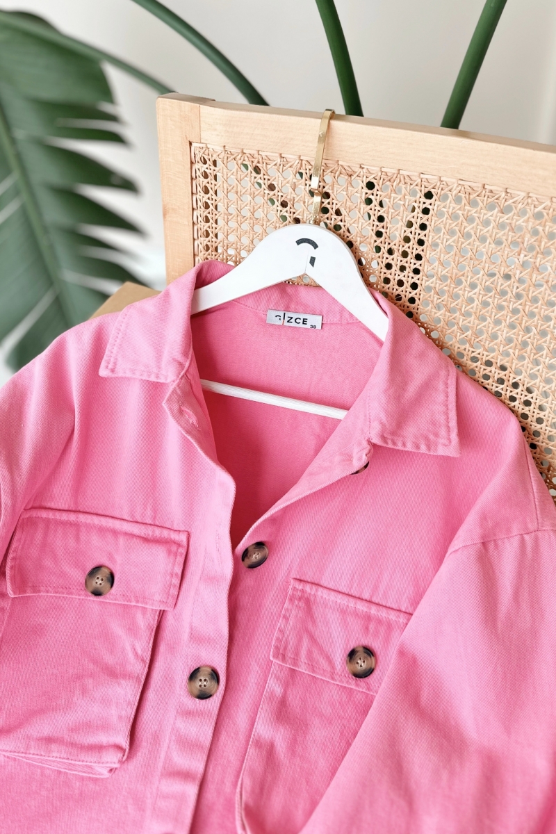 Kyli Pembe Gabardin Ceket