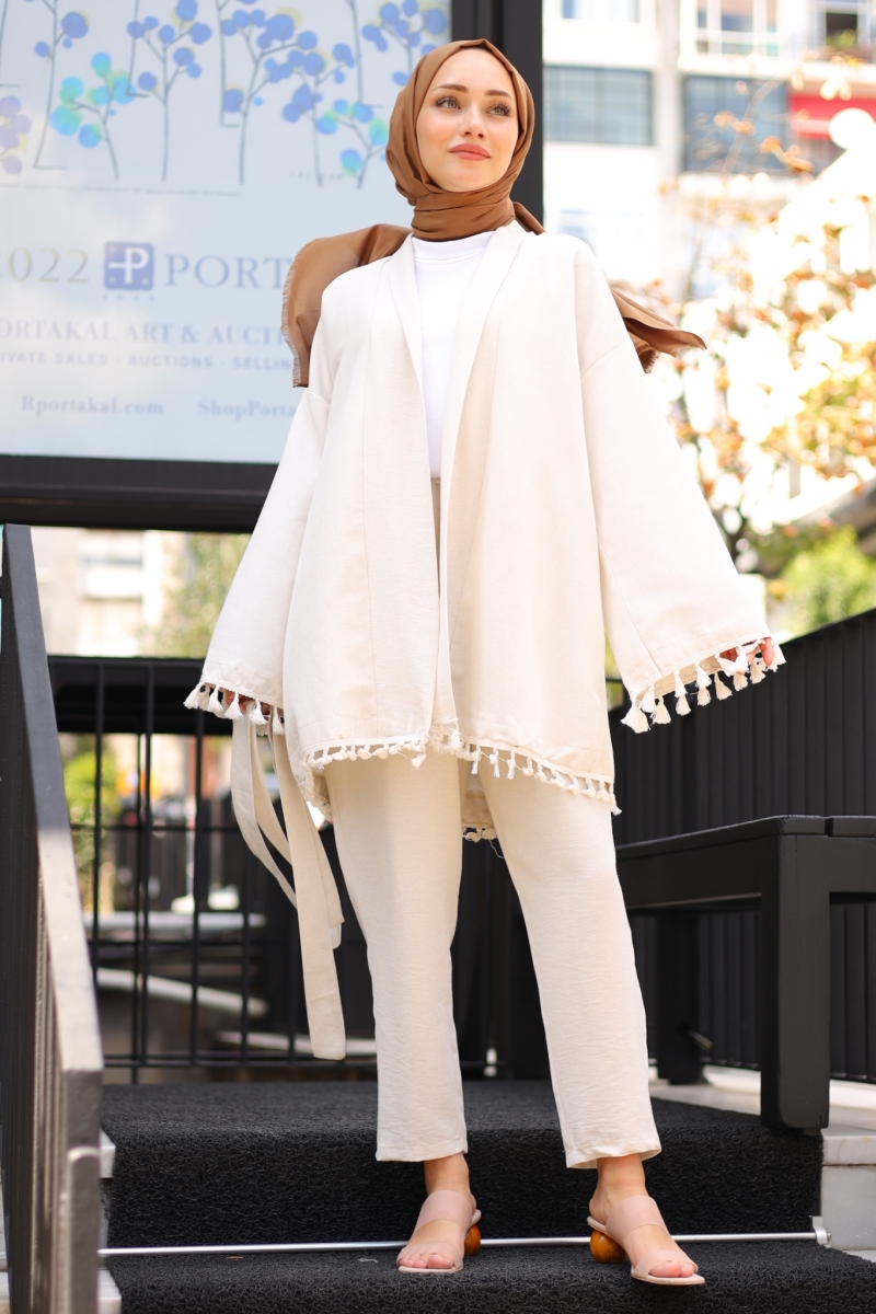 Labella Krem Kimono Takım