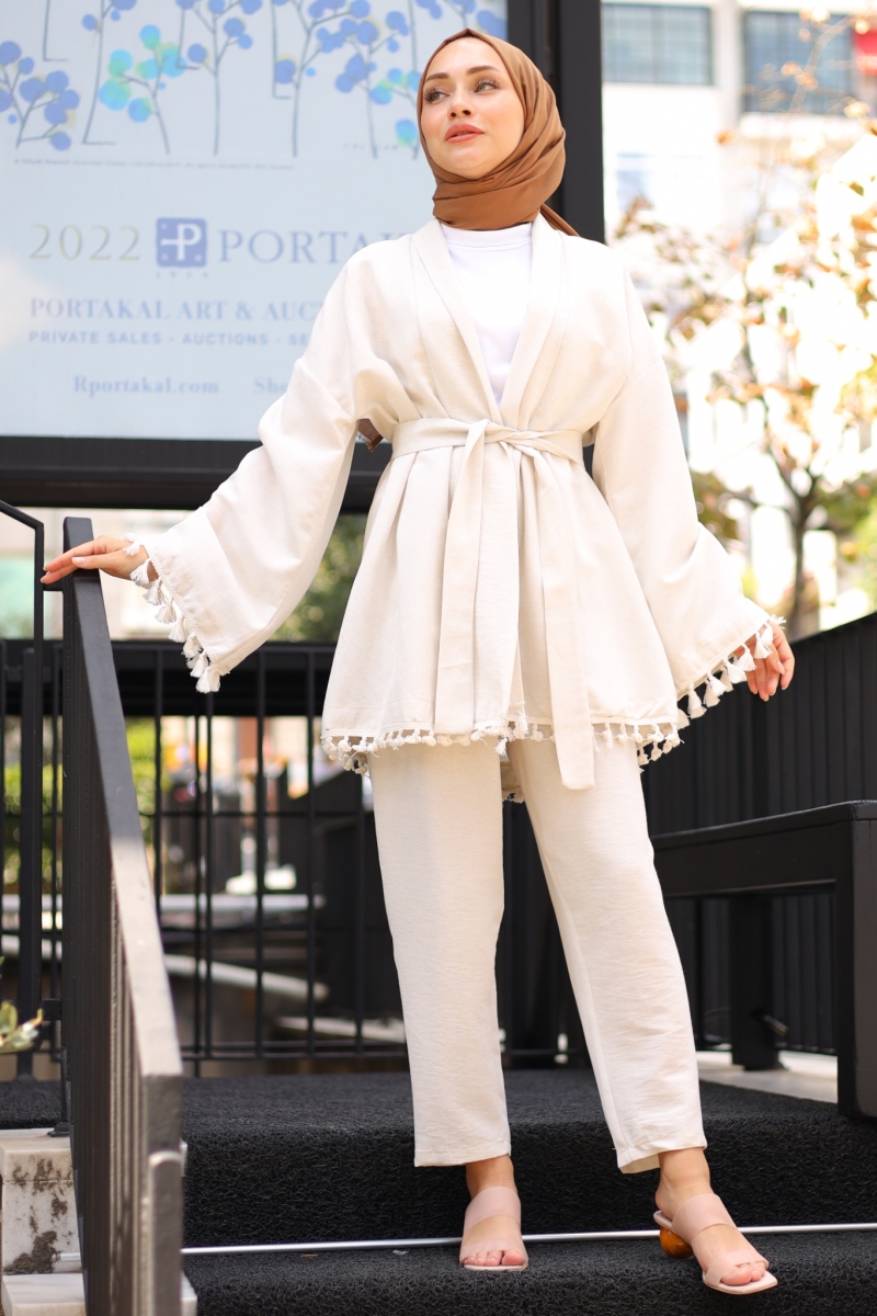 Labella Krem Kimono Takım