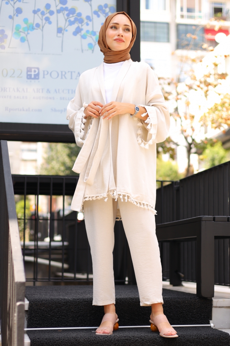 Labella Krem Kimono Takım