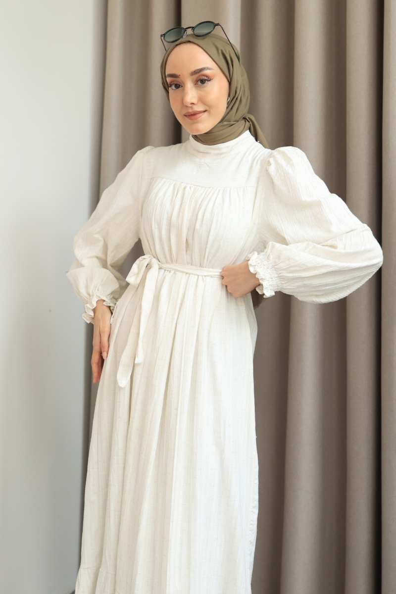 Lagom Ekru Elbise
