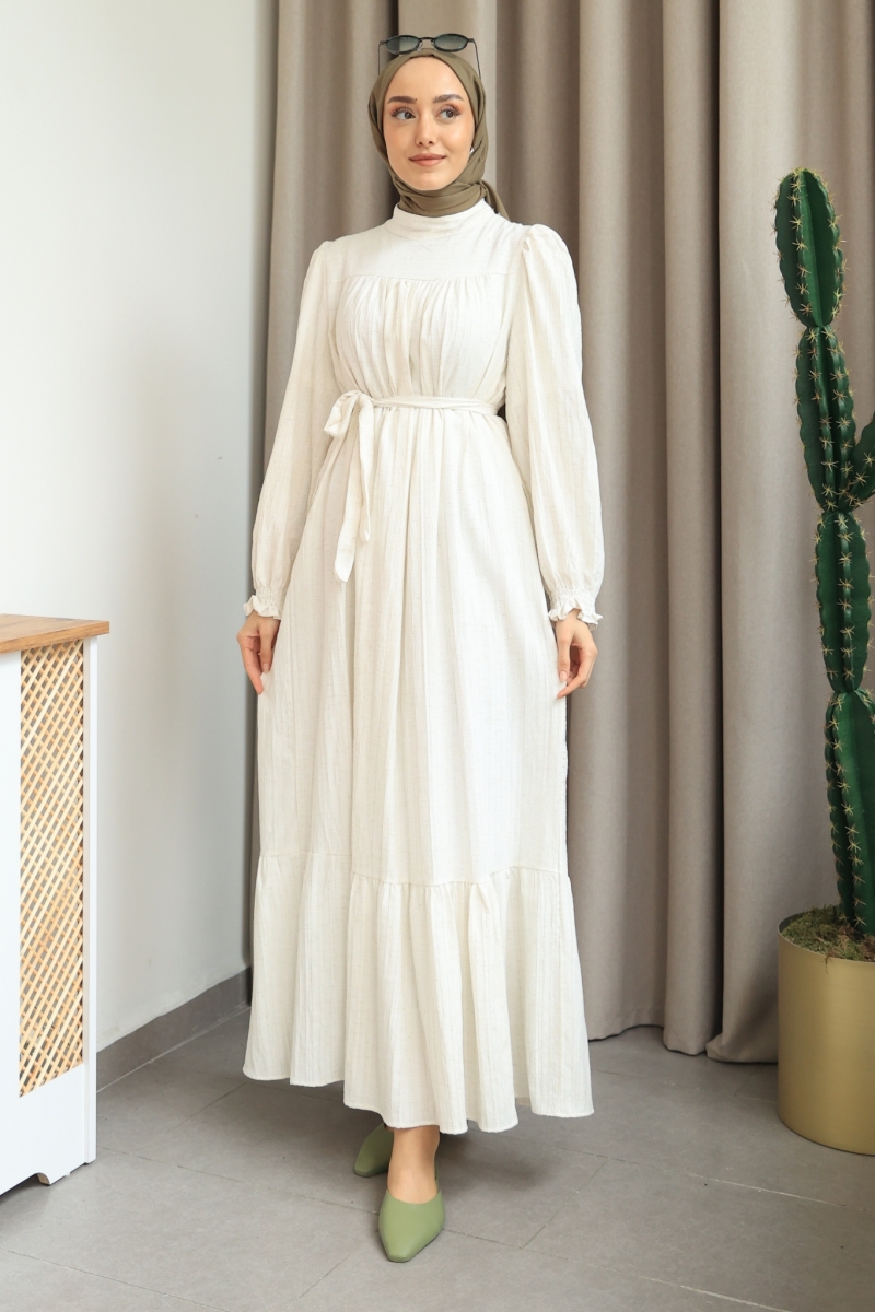 Lagom Ekru Elbise