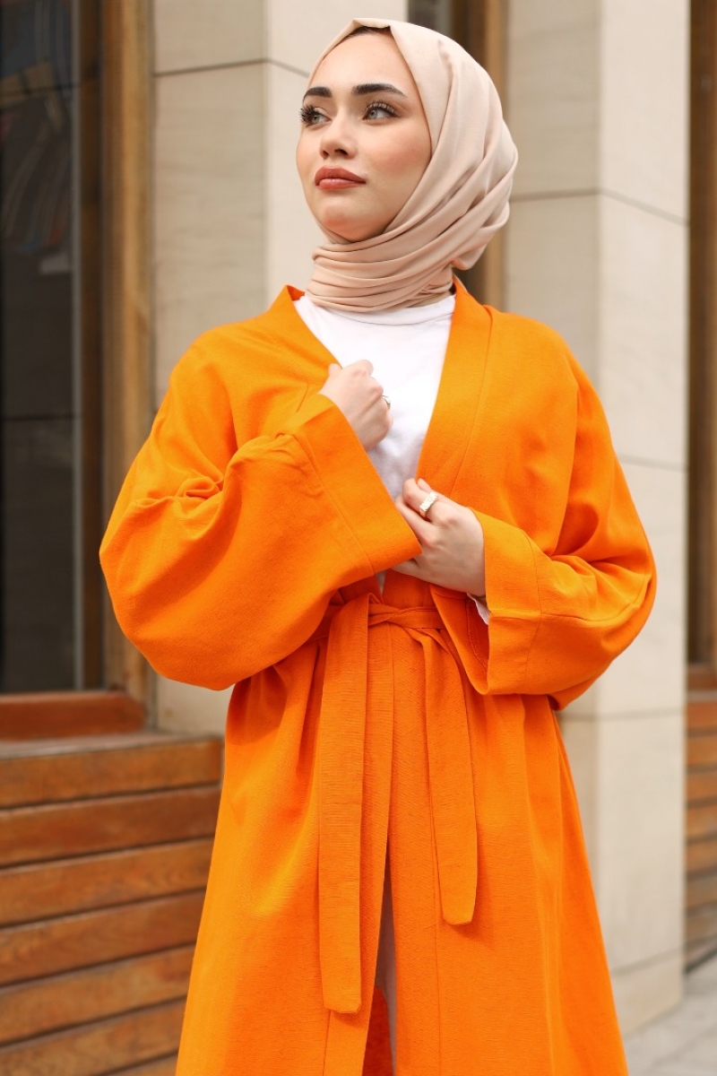 Lalin Turuncu Kimono