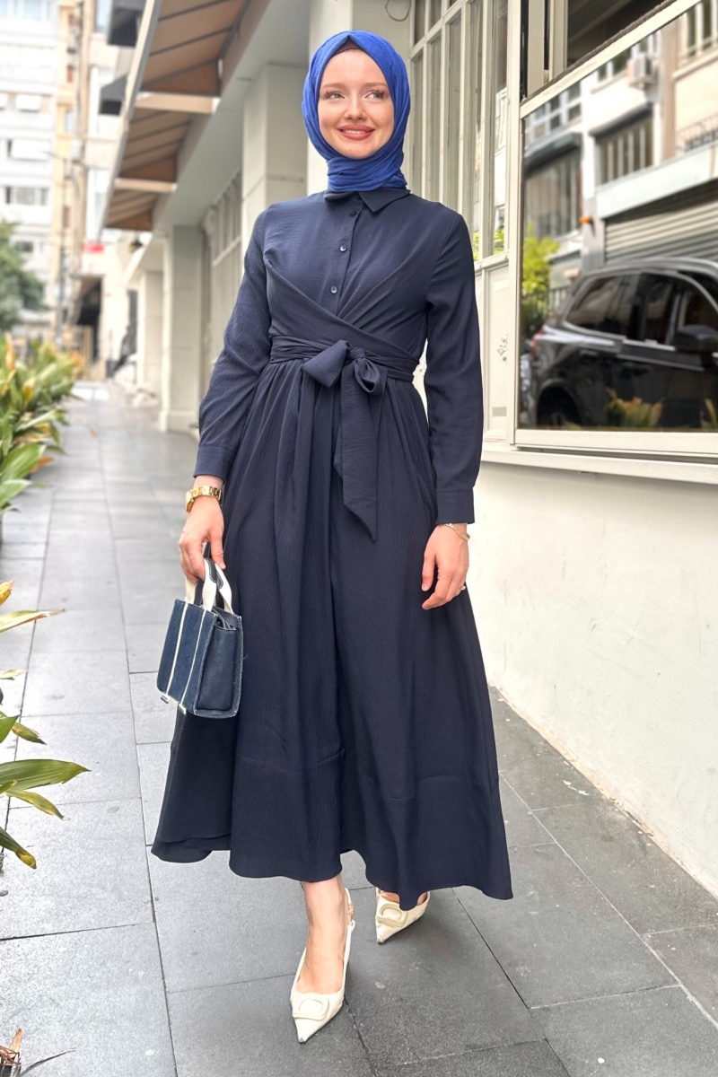 Laram Lacivert Elbise