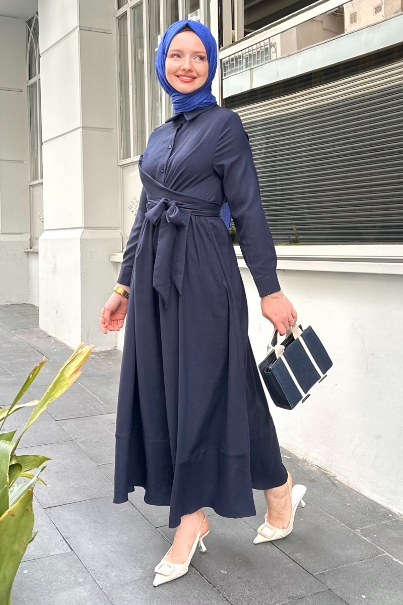 Laram Lacivert Elbise