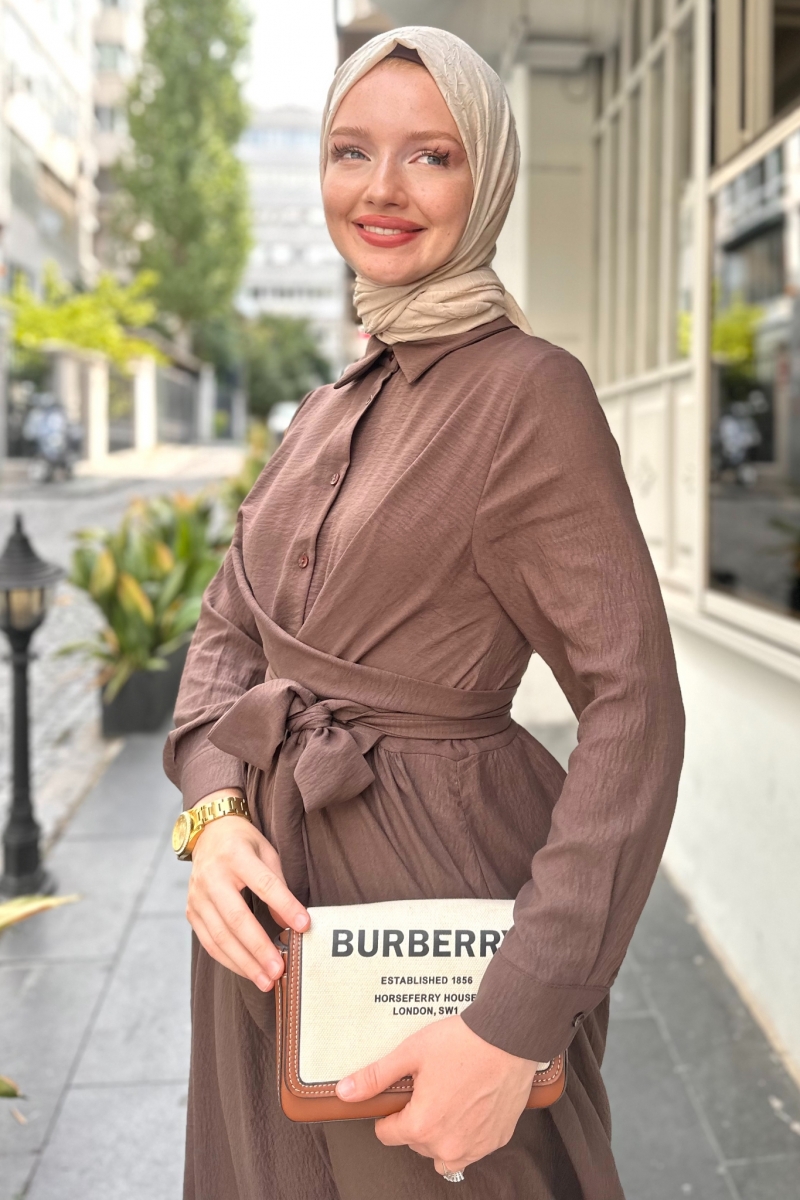 Laram Kahverengi Elbise