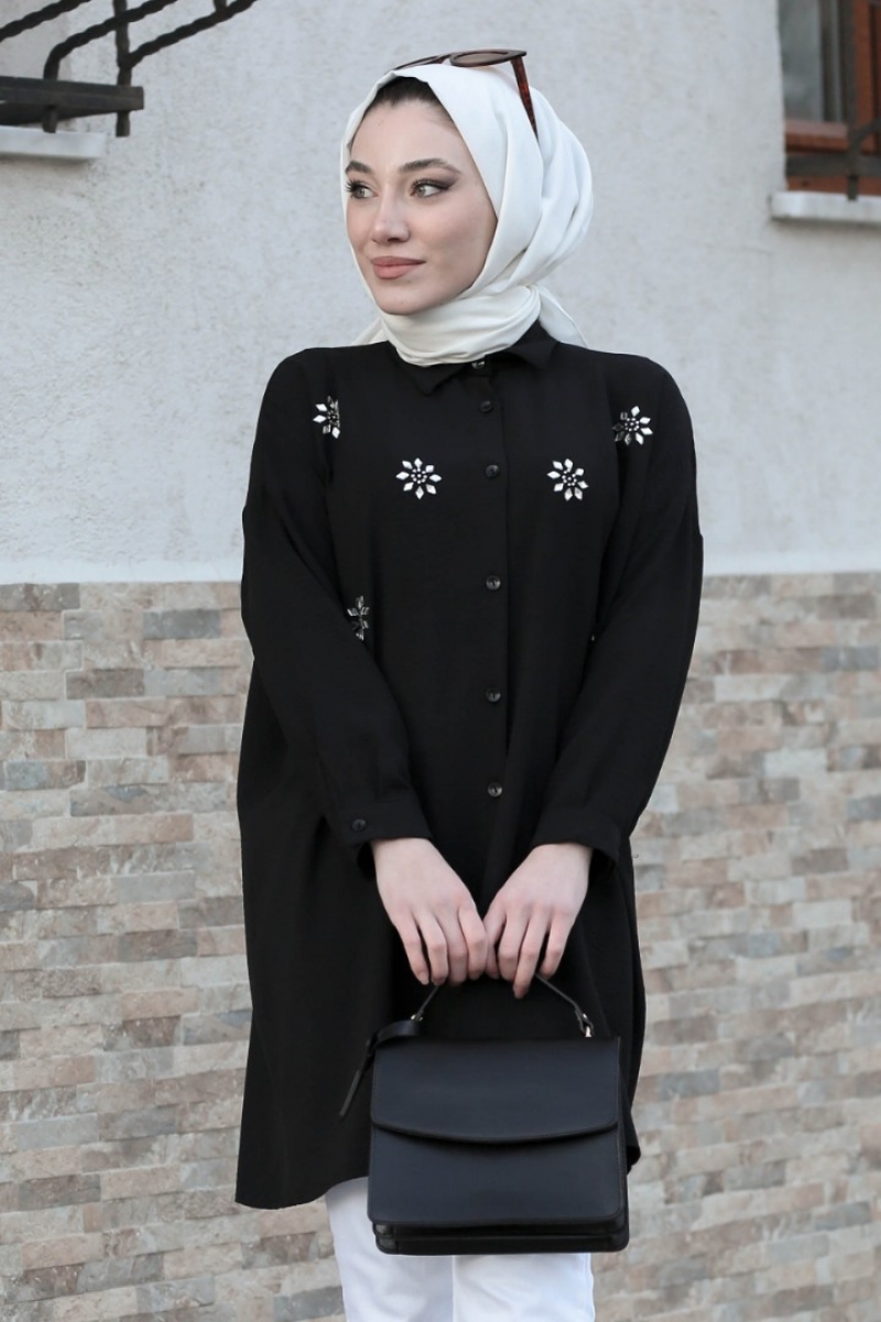 Larina Siyah Tunik
