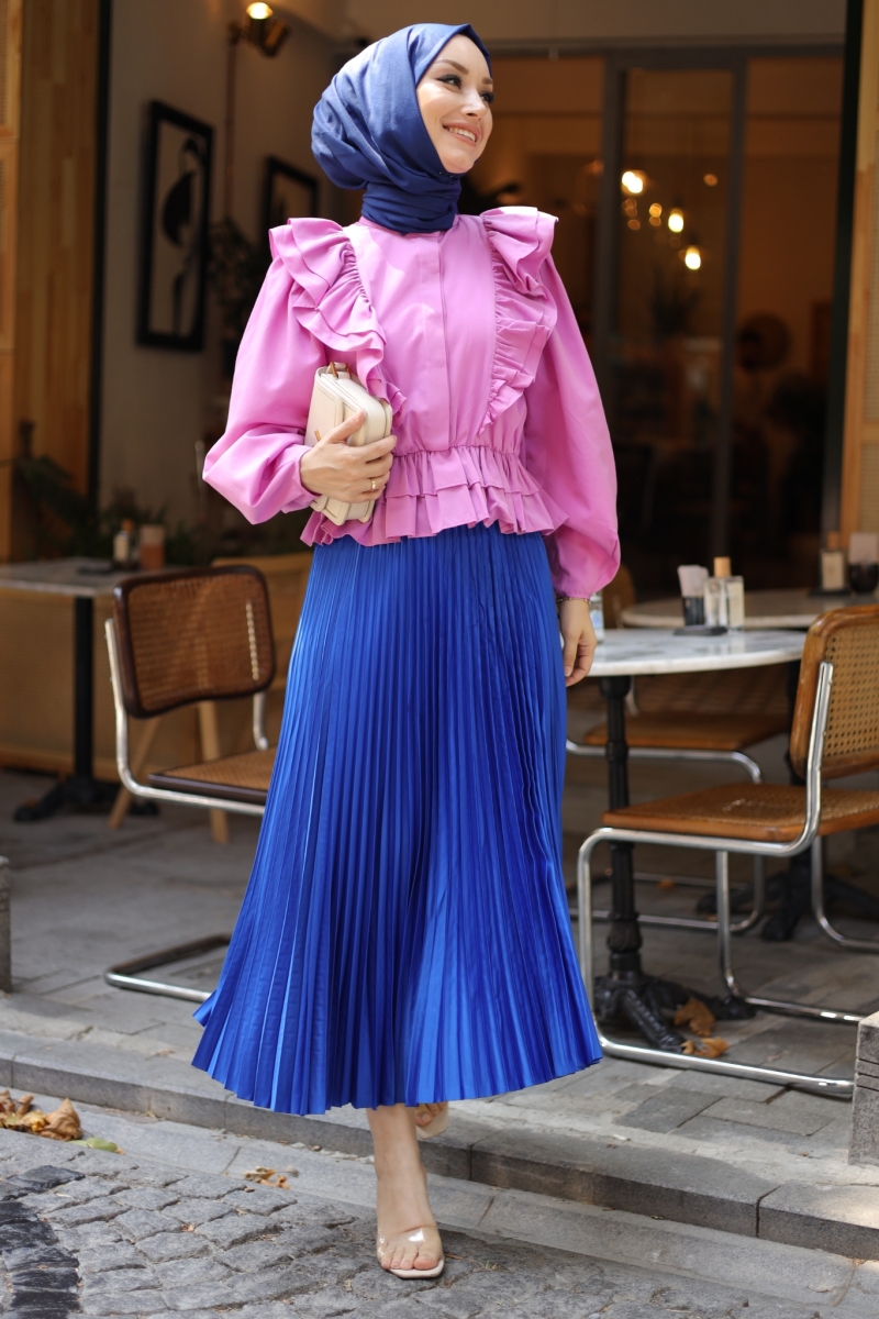 Lariva Saks Mavisi Saten Etek