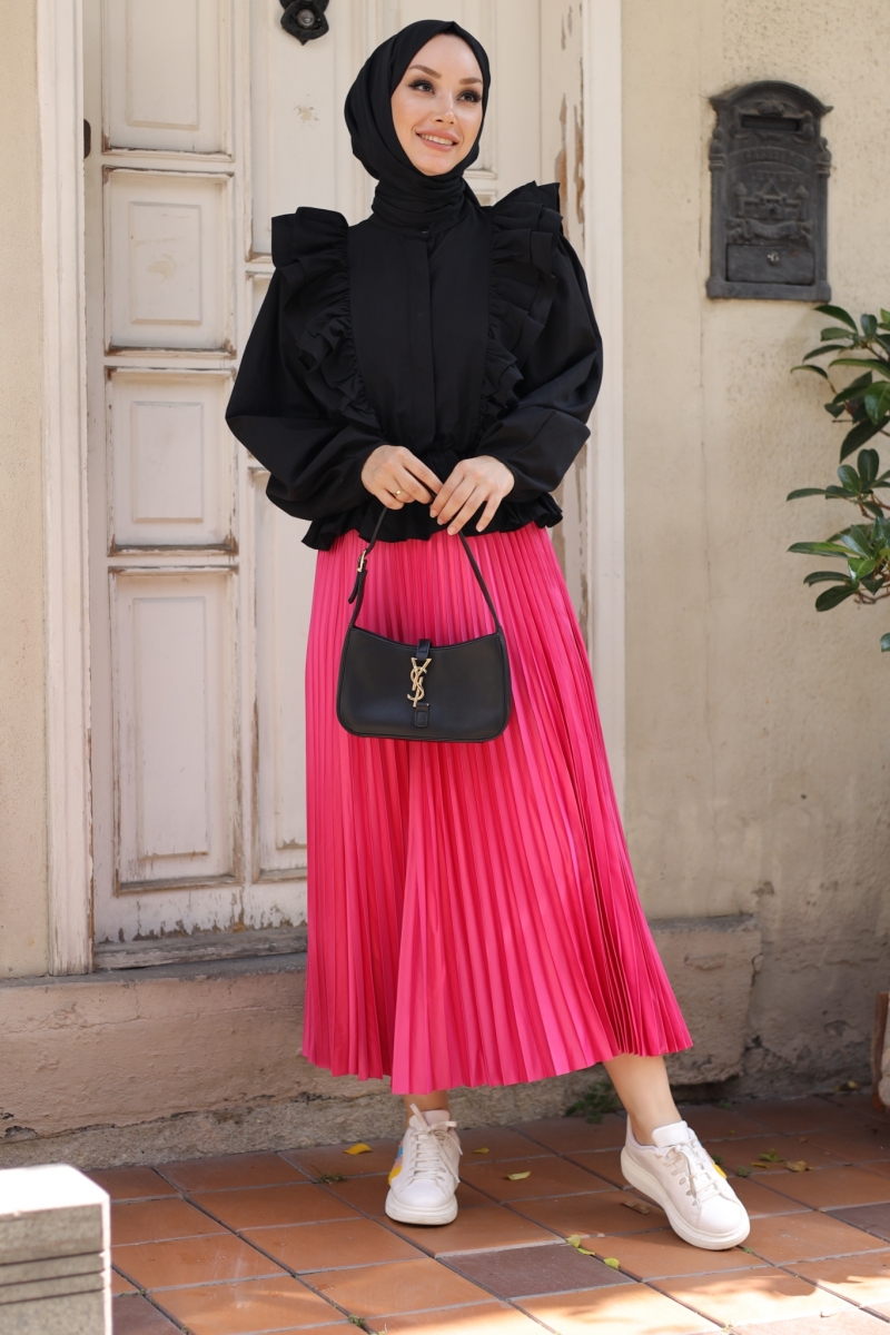 Lariva Pembe Saten Etek