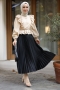 Lariva Siyah Saten Etek
