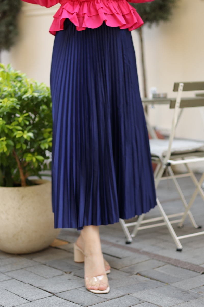 Lariva Lacivert Saten Etek