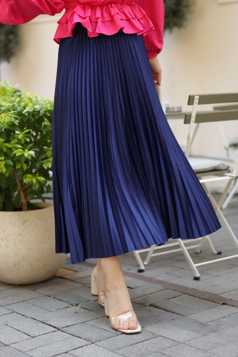 Lariva Lacivert Saten Etek