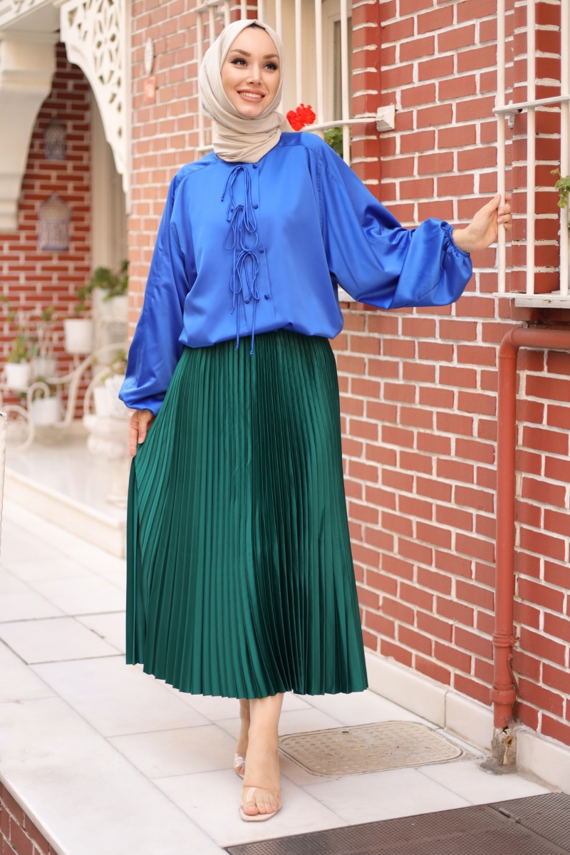 Lariva Zümrüt Saten Etek