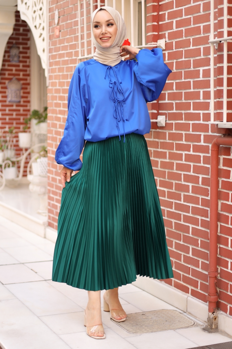 Lariva Zümrüt Saten Etek