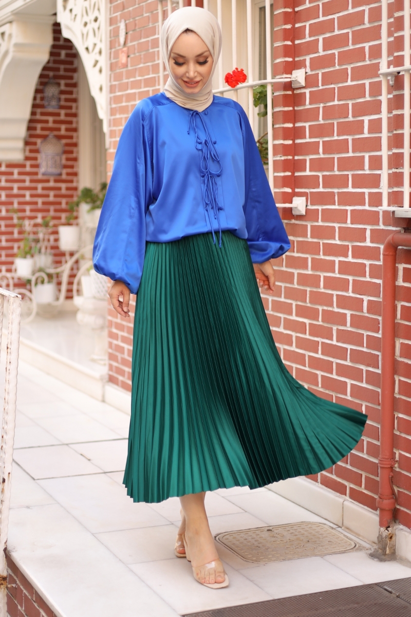 Lariva Zümrüt Saten Etek