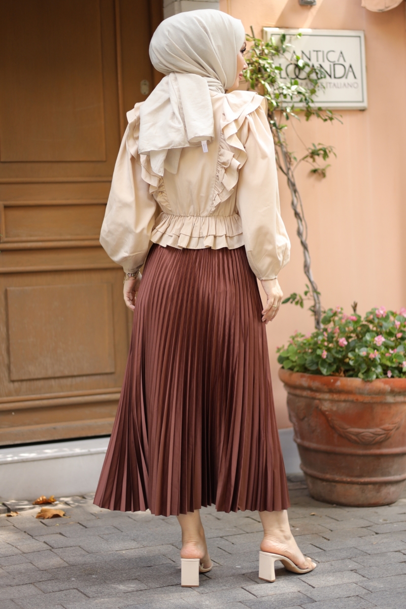 Lariva Kahverengi Saten Etek