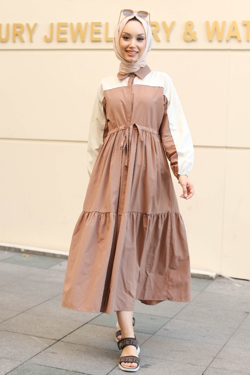 Lavezza Açık Kahverengi Elbise