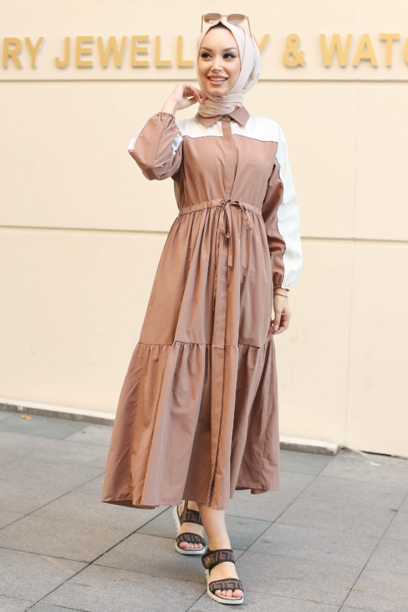 Lavezza Açık Kahverengi Elbise